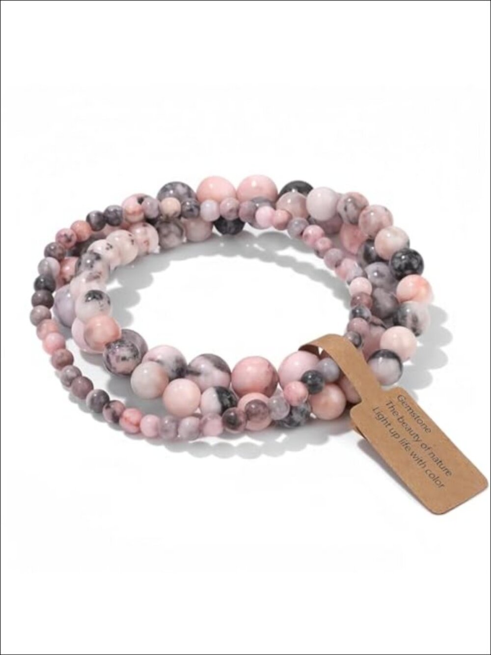 Natural Stone Beaded Stretch Bracelets Set 4mm 6mm 8mm Healing Crystal